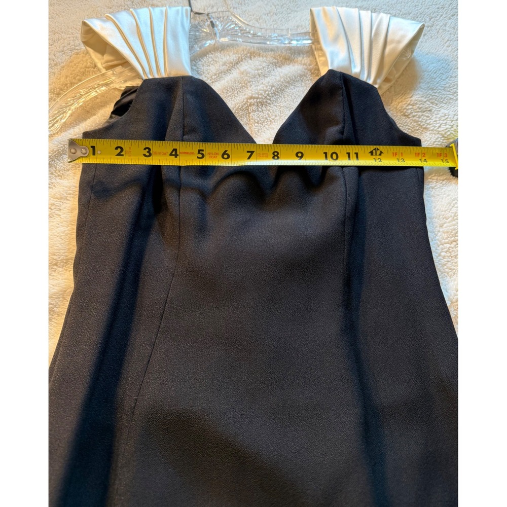 Morton Myles for The Warrens Vintage Black White Pleated Cocktail Dress Size 4 - Picture 5 of 7